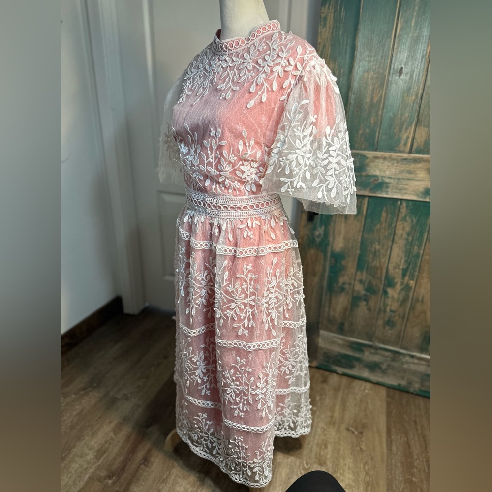 Ivy City Co | Dresses | Sicily Dress With Flutter Sleeves In Pink size 1x - Picture 8 of 17